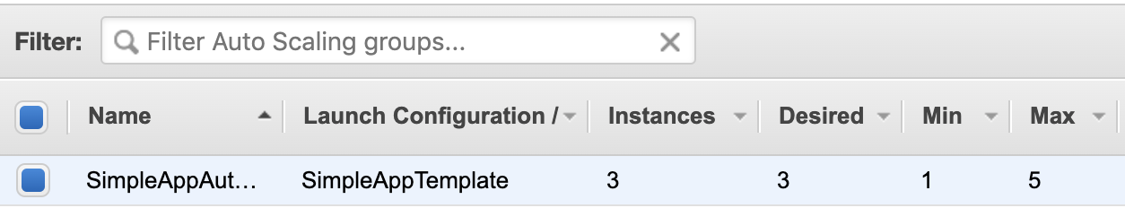 Autoscaling group with 3 instances